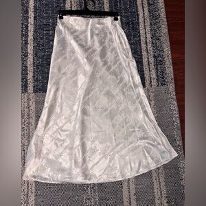 Elegant White Satin Skirt